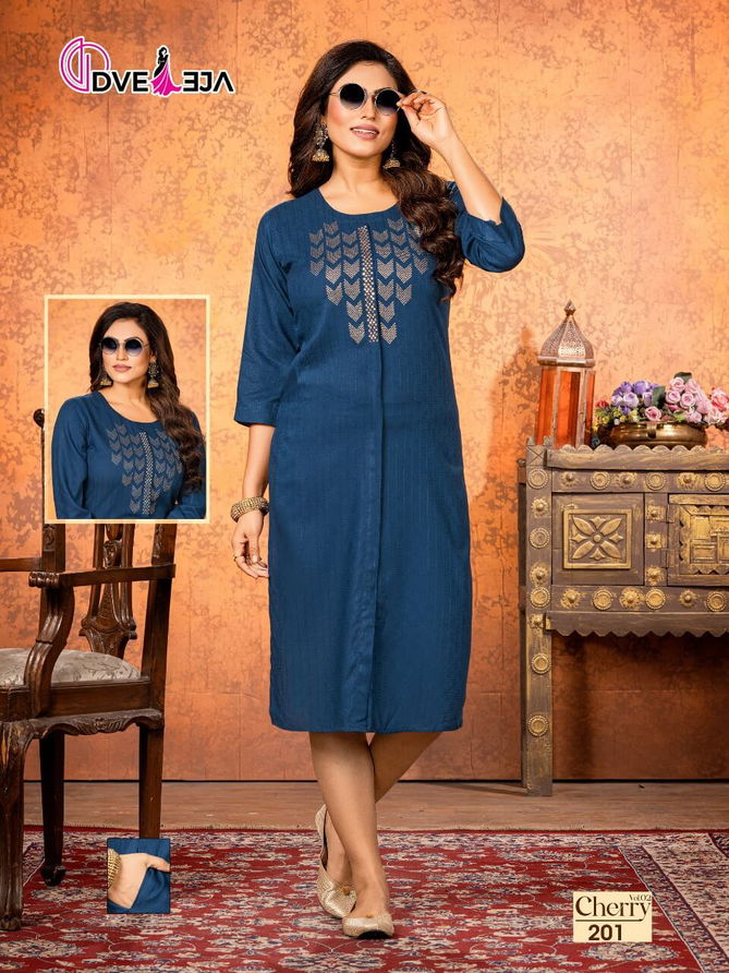 Dveeja Cherry 2 Rayon Fancy Regular Wear Designer Kurti Collection